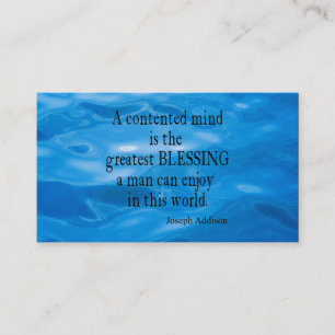 Vintage Blue Water Marine Sea Addison Mind Quote Business Card
