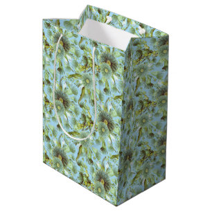 Vintage Blue Wattle and Eucalyptus Medium Gift Bag