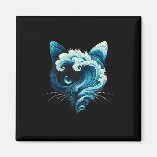 Vintage Blue Wave Of Cat Ladies Blue Cats Wave For Magnet