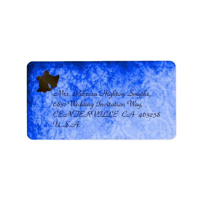 Vintage Blue Wedding Address Labels (Front)