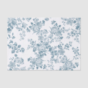 Vintage blue white bohemian elegant floral tissue paper