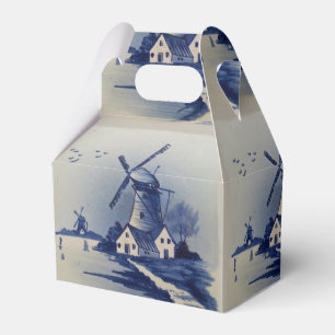 Vintage Blue White Delft Windmill Favour Box