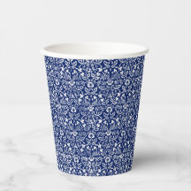 Vintage Blue & White Floral Paper Cup