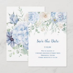 Vintage Blue & White Floral Save the Date