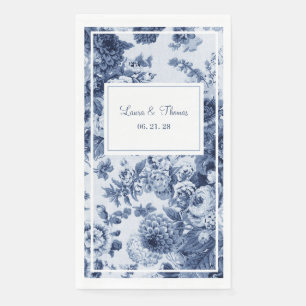 Vintage Blue & White Floral Wedding Napkin