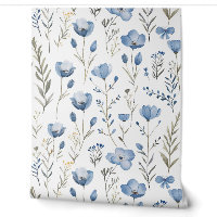 Vintage Blue Wildflowers and Botanical