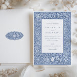 Vintage Blue William Morris Style Wedding Invitation<br><div class="desc">Celebrate your upcoming nuptials with a nod to the past with this William Morris style wedding invitation, blending vintage charm and modern elegance. The intricate pattern inspired by Morris's iconic designs is depicted in various shades of blue, ranging from navy to periwinkle, set against a crisp white background. This invitation...</div>