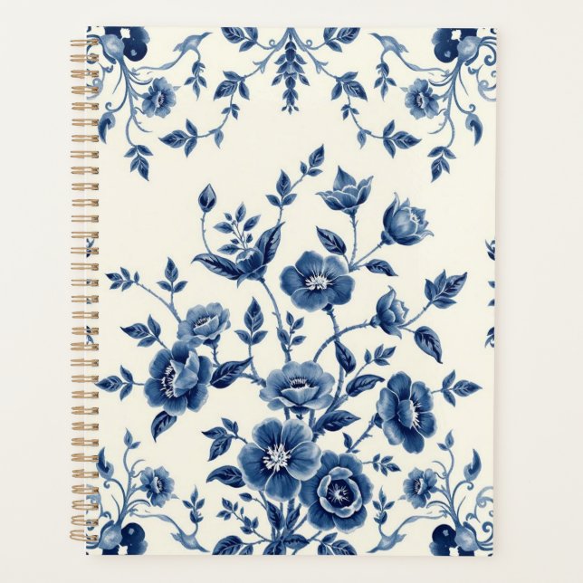 Vintage Blue Willow China Print Planner (Front)