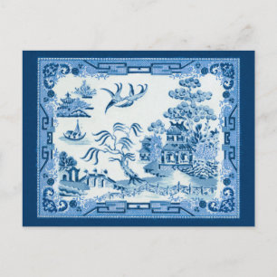 Vintage Blue Willow Postcard