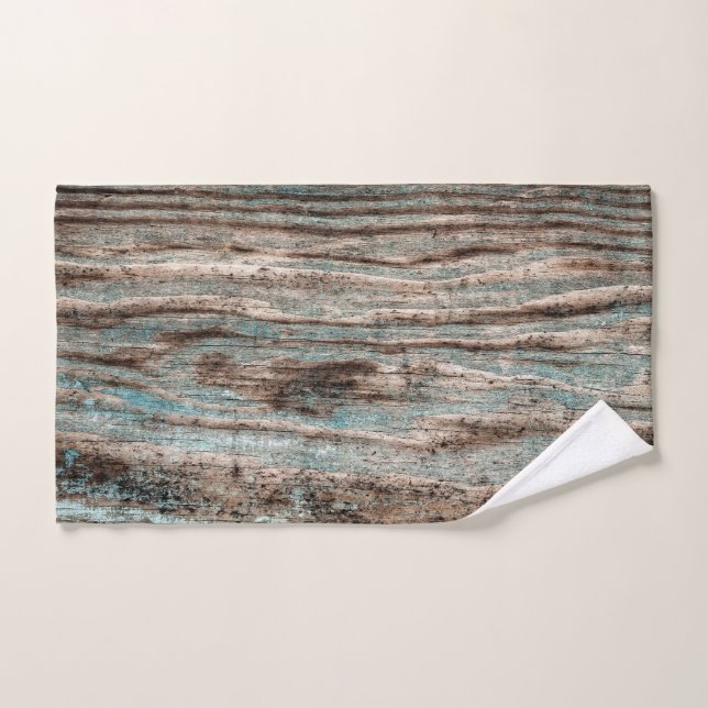 Vintage Blue Wood Hand Towel (Hand Towel)
