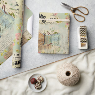 Vintage Blue Wrapping Paper