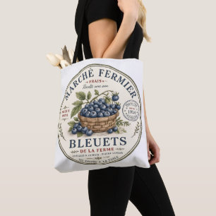 Vintage Blueberries Label Tote Bag