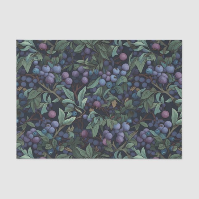 Vintage Blueberries  Tissue Paper (Front)