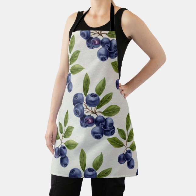 Vintage Blueberry Botanical Seamless Apron (Insitu)