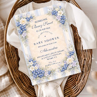 Vintage Blueberry Floral Baby Shower