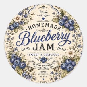 VIntage Blueberry Jam Label