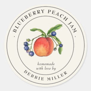 Vintage Blueberry Peach jam Craft Labels