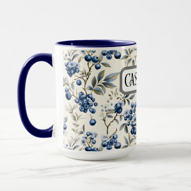 Vintage Blueberry Personalised Mug (Left)