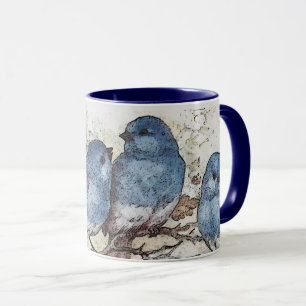 Vintage bluebird illustration cute birds nature  mug
