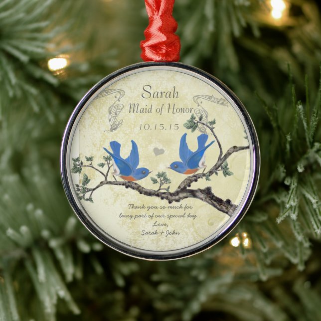 Vintage Bluebirds Maid of Honour Ornaments (Tree)