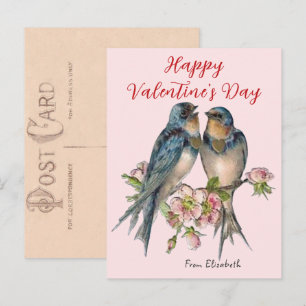Vintage Bluebirds Valentine's Day Card