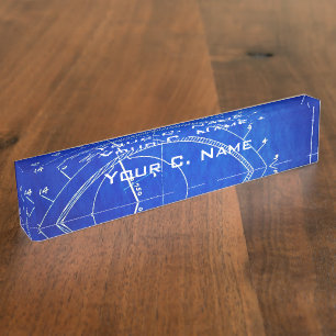 Vintage Blueprint Diagram No. 327 Nameplate
