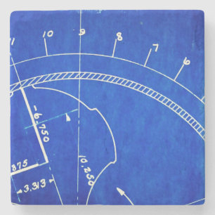 Vintage Blueprint Diagram No. 327 Stone Coaster