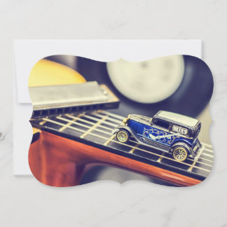 Vintage Blues Miniature Car on Guitar Card