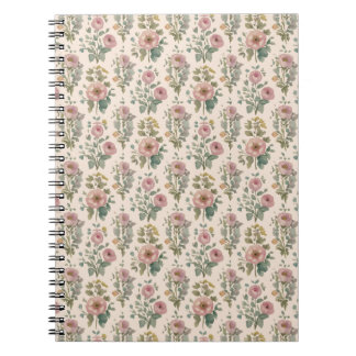 Vintage Blush Anemone Floral Notebook
