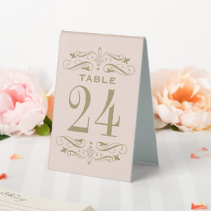 Vintage Blush Antique Flourish Table Number