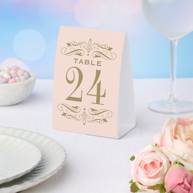 Vintage Blush Antique Flourish Table Number (Insitu(Wedding))