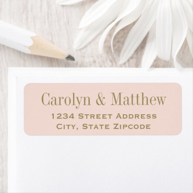 Vintage Blush Antique Gold Wedding Return Address (Insitu)
