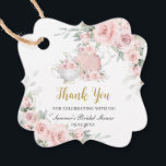Vintage Blush Floral High Tea Party Bridal Shower  Favour Tags<br><div class="desc">Personalise these vintage tea party swing tags labels easily and quickly. Simply click the Edit Using Design Tools button to further edit the text, wording, font style, font size, font colour, add more text, move or remove some images. Featuring a set of pretty vintage teapot and tea cup and beautiful...</div>