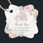 Vintage Blush Floral High Tea Party Bridal Shower  Favour Tags<br><div class="desc">Personalise these vintage tea party swing tags labels easily and quickly. Simply click the Edit Using Design Tools button to further edit the text, wording, font style, font size, font colour, add more text, move or remove some images. Featuring a set of pretty vintage teapot and tea cup and beautiful...</div>