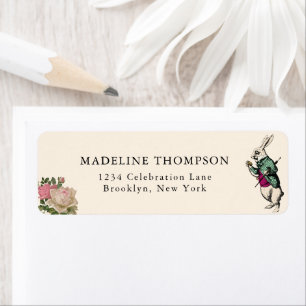 Vintage Blush Floral Rabbit Alice in Wonderland