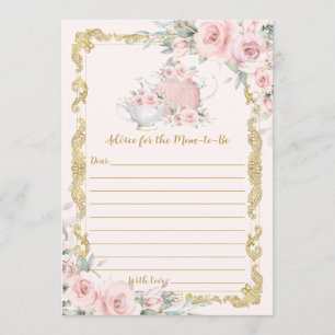 Vintage Blush Floral Tea Party Advice for Mum Card