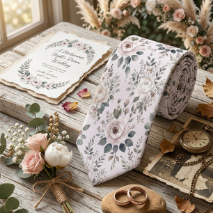Vintage Blush Floral  Tie