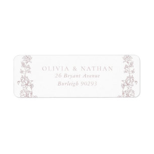 Vintage Blush Floral Wedding Return Address