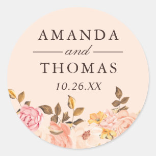 Vintage Blush Gold Wedding Envelope Seal