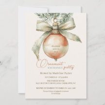 Vintage Blush Ornament Christmas Exchange Party