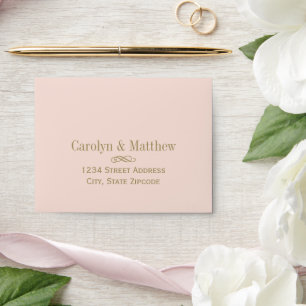 Vintage Blush Pink Antique Flourish Wedding Envelopes