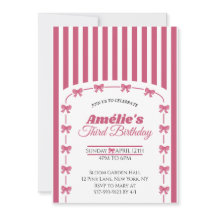 Vintage Blush Pink Coquette Bow Girl 3rd Birthday 