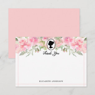 Vintage Blush Pink Floral Regency Bridal Shower Thank You Card
