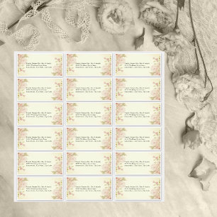 Vintage Blush Pink Floral Wedding Guest Address