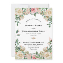 Vintage Blush Pink Rose  Floral  Wedding 