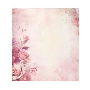 Vintage Blush Pink Roses Notepad
