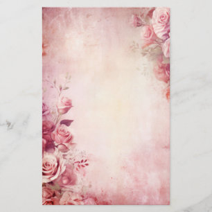 Vintage Blush Pink Roses Stationery