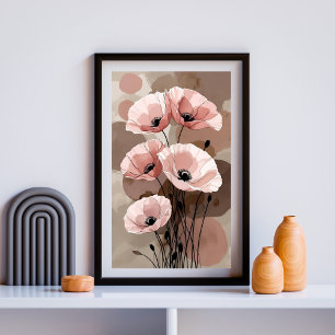 Vintage Blush Poppy Bouquet Photo Print