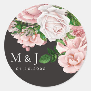Vintage blush roses elegant wedding Sticker