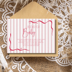 Vintage Blush Wave Baby Shower Books For Baby Enclosure Card